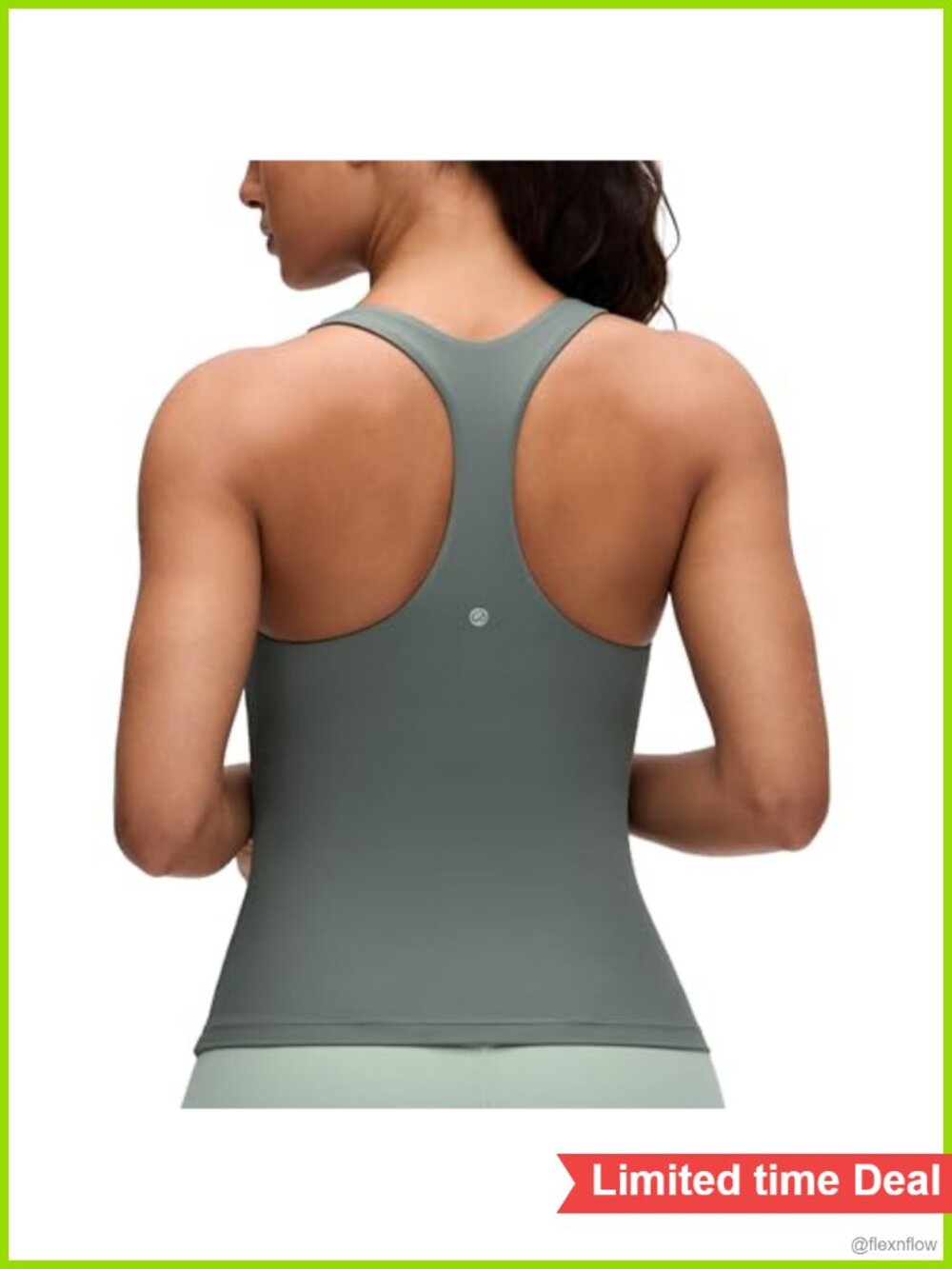 Butterluxe Racerback Tank Top with Built-in Bra, Removable Pads